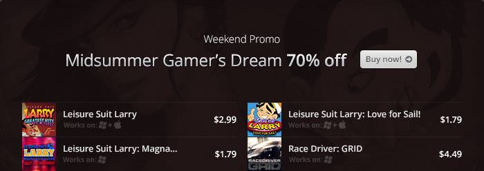 Midsummer Gamer's Dream da GOG