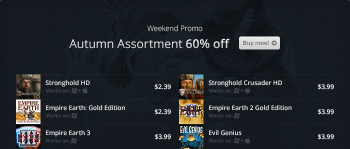 GOG: Weekend Promo, Autumn Assortment 60% Off
