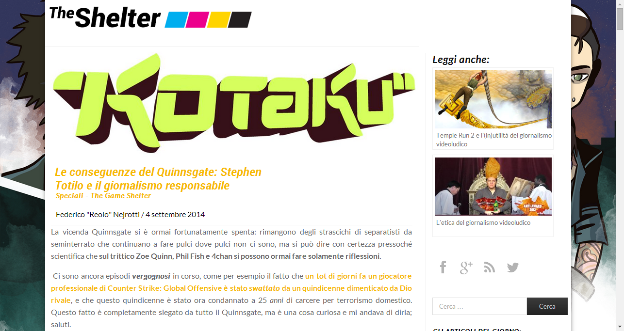 Le conseguenze del Quinnsgate: Stephen Totilo e il giornalismo responsabile