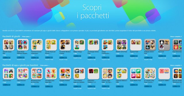 Su App Store arrivano i bundle