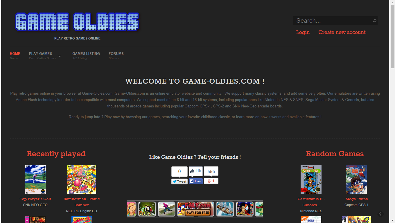 Game Oldies: giochi emulati di tutti i tipi direttamente nel browser