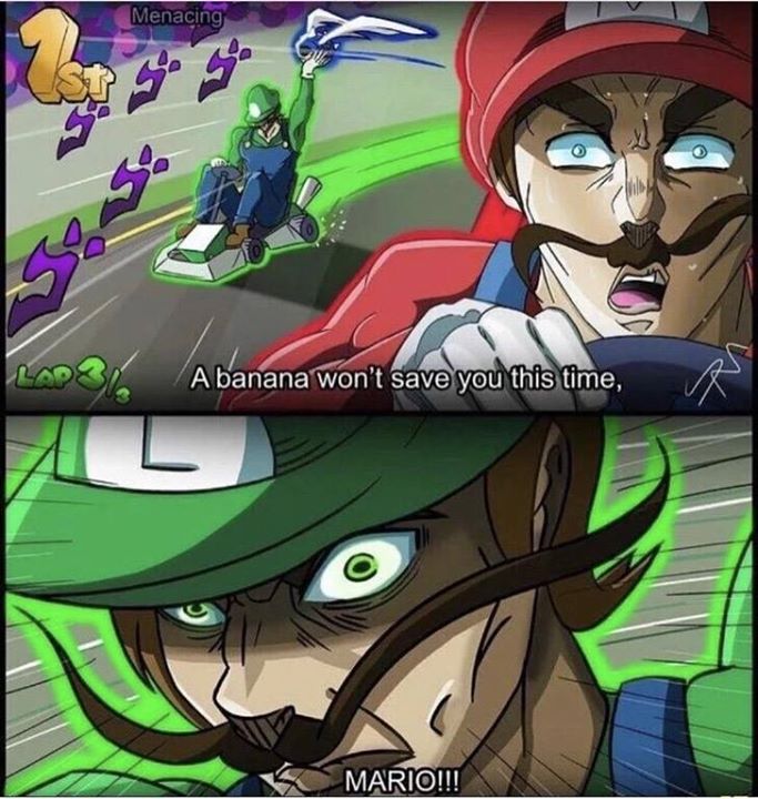 Meme Jojo Meets Mario Kart